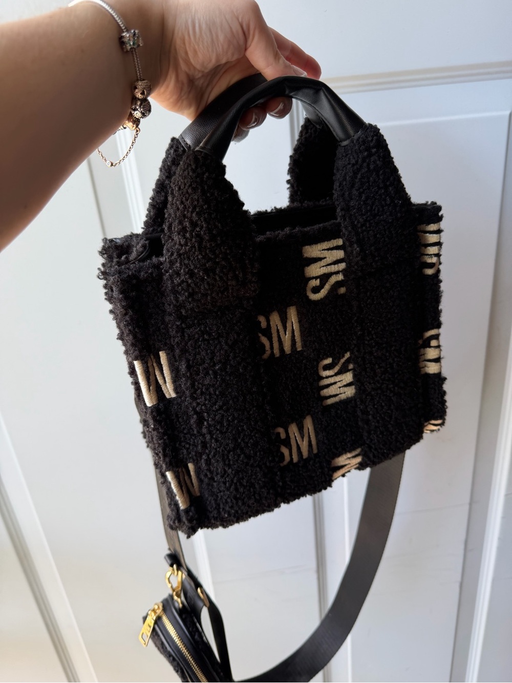 Steve Madden small sherpa tote bag